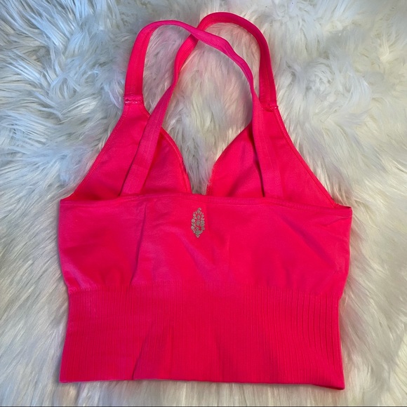 NWOT Free People Movement Pink Longline Sports Bra. XS/S. - Picture 2 of 3